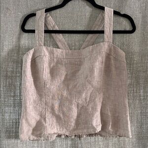 Adorable linen camisole style blouse. Perfect under a blazer or with jeans!